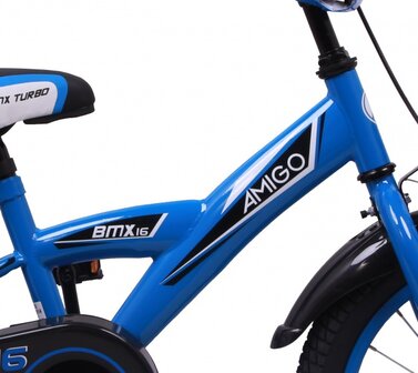 BMX Turbo 16 Inch 23 cm Jongens Terugtraprem Blauw