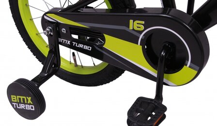 BMX Turbo 16 Inch 23 cm Jongens Terugtraprem Zwart