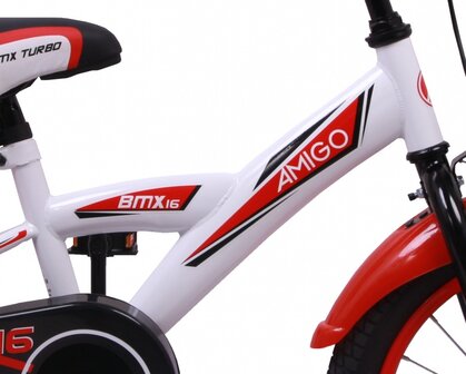BMX Turbo 16 Inch 23 cm Jongens Terugtraprem Wit