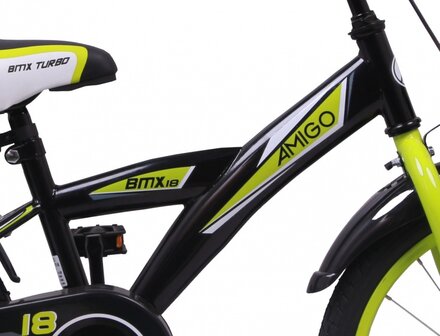 BMX Turbo 18 Inch 25 cm Jongens Terugtraprem Zwart