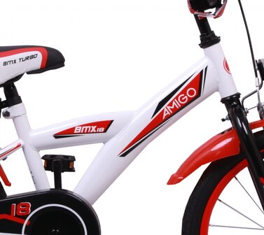 BMX Turbo 18 Inch 25 cm Jongens Terugtraprem Wit