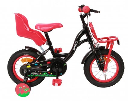 Spring 12 Inch 19 cm Meisjes Terugtraprem Zwart