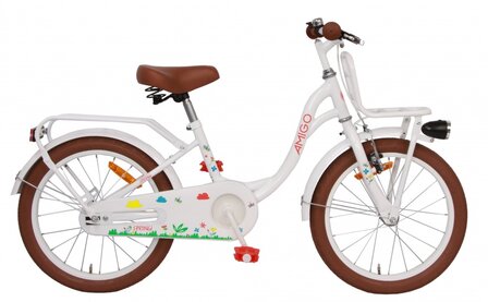 Spring 18 Inch 26 cm Meisjes Terugtraprem Wit