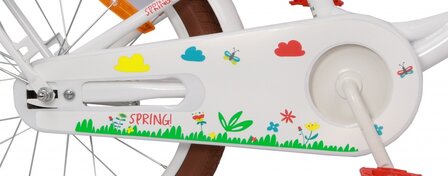 Spring 18 Inch 26 cm Meisjes Terugtraprem Wit