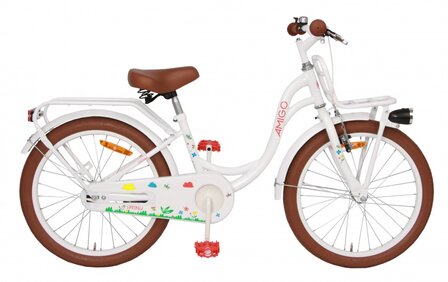 Spring 20 Inch 27 cm Meisjes Terugtraprem Wit