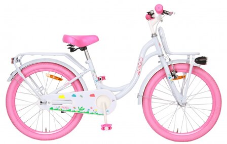 Spring 20 Inch 27 cm Meisjes Terugtraprem Wit/Roze