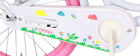 Spring 20 Inch 27 cm Meisjes Terugtraprem Wit/Roze