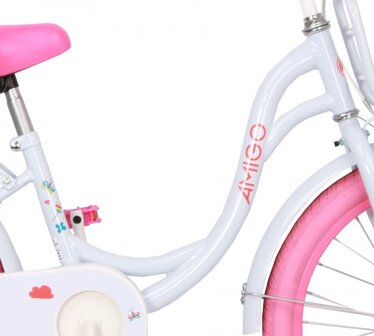 Spring 20 Inch 27 cm Meisjes Terugtraprem Wit/Roze