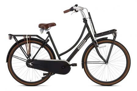 Daily Dutch Basic+ 28 Inch 50 cm Dames 3V Terugtraprem Matzwart