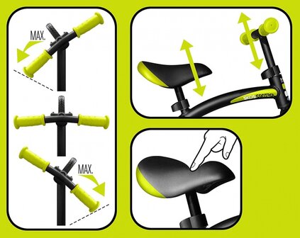 loopfiets 10 Inch Junior Zwart/Groen