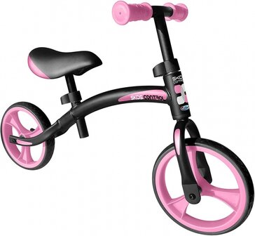 loopfiets 10 Inch Junior Zwart/Roze
