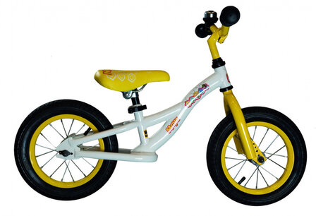 loopfiets Maya de Bij 12 Inch Junior Wit/Geel