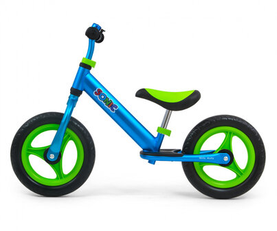 loopfiets Sonic 12 Inch Junior Groen/Mintblauw