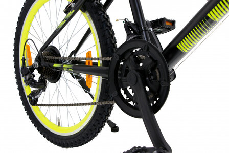 Next Level 24 Inch 39 cm Junior 21V V-Brakes Zwart/Geel