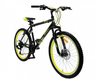 Next Level 26 Inch 47 cm Unisex 21V V-Brakes Zwart/Geel