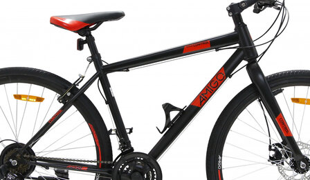 Control 28 Inch 47 cm Unisex 21V V-Brakes Zwart/Rood
