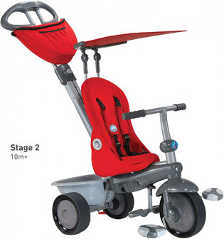 4-in-1-driewieler Recliner Junior Rood/Grijs