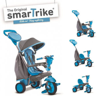 4-in-1-driewieler Swing DLX Junior Grijs/Blauw