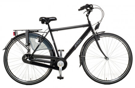 Bright 28 Inch 56 cm Heren 3V V-Brakes Matzwart