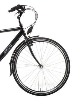 Bright 28 Inch 56 cm Heren 3V V-Brakes Matzwart