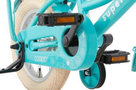 Cooper 14 Inch 21,5 cm Meisjes Terugtraprem Turquoise