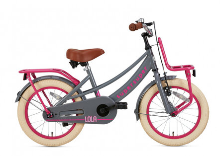 Lola 16 Inch 25,4 cm Meisjes Terugtraprem Roze/Grijs