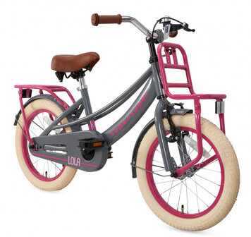 Lola 16 Inch 25,4 cm Meisjes Terugtraprem Roze/Grijs