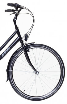 Bright 28 Inch 56 cm Dames 3V V-Brakes Matzwart