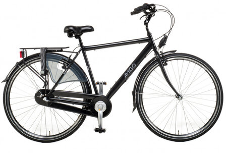 Bright 28 Inch 56 cm Heren 3V V-Brakes Matzwart