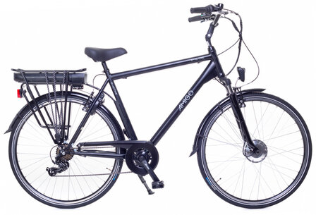 E-Active 28 Inch 56 cm Heren 7V V-Brakes Matzwart