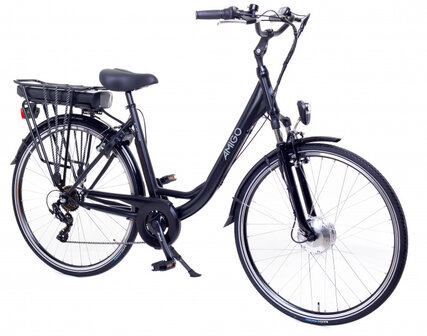 E-Active 28 Inch 50 cm Dames 7V V-Brakes Matzwart