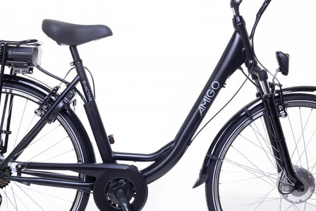 E-Active 28 Inch 50 cm Dames 7V V-Brakes Matzwart