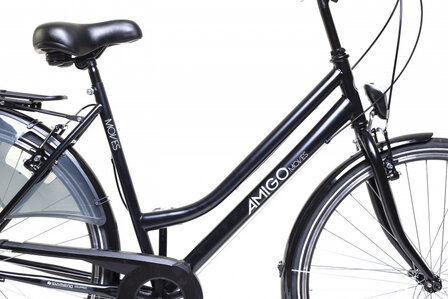 Moves 28 Inch 56 cm Dames 6V V-Brakes Matzwart