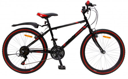 Rock 26 Inch 42 cm Junior 18V V-Brakes Zwart/Rood
