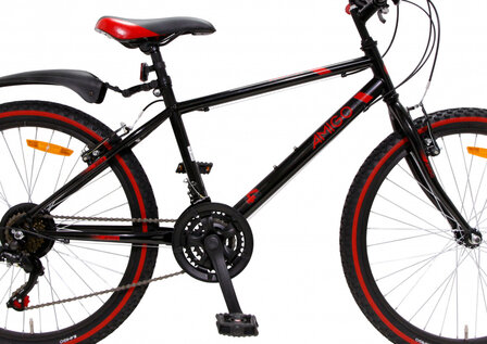 Rock 26 Inch 42 cm Junior 18V V-Brakes Zwart/Rood