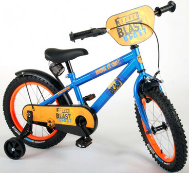 Blast 16 Inch 25,4 cm Jongens Terugtraprem Blauw/Oranje