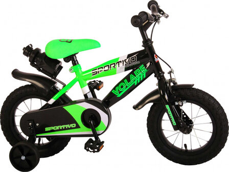 Sportivo 12 Inch 20 cm Jongens Terugtraprem Groen/Zwart