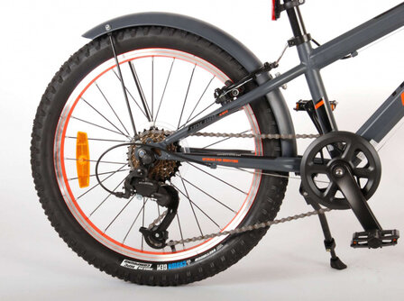 Rocky 20 Inch 27 cm Jongens 6V V-Brakes Grijs/Oranje