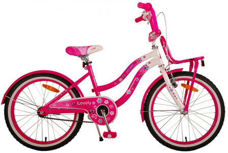 Lovely 20 Inch 33 cm Meisjes Terugtraprem Roze/Wit