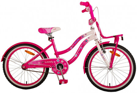 Lovely 20 Inch 33 cm Meisjes Terugtraprem Roze/Wit
