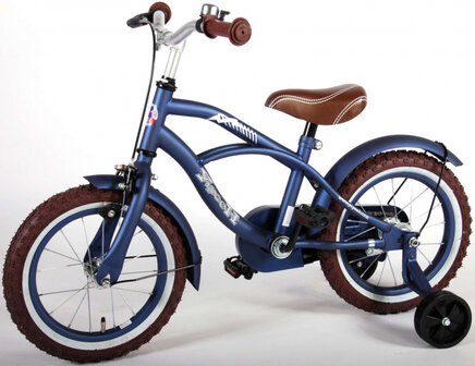 Blue Cruiser 14 Inch 25 cm Jongens Terugtraprem Matblauw
