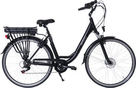 E-Active 28 Inch 50 cm Dames 7V V-Brakes Matzwart