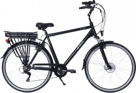 E-Active 28 Inch 56 cm Heren 7V V-Brakes Matzwart