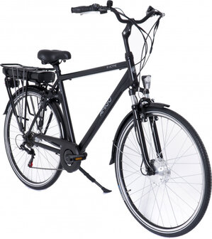 E-Active 28 Inch 56 cm Heren 7V V-Brakes Matzwart