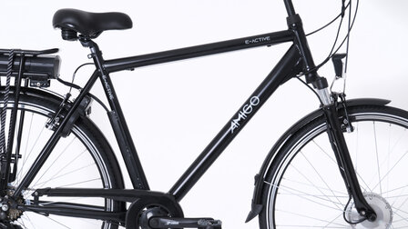 E-Active 28 Inch 56 cm Heren 7V V-Brakes Matzwart
