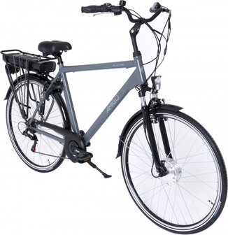 E-Active 28 Inch 56 cm Heren 7V V-Brakes Matgrijs