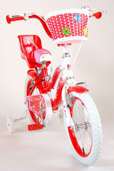 Lovely 16 Inch 25,4 cm Meisjes Knijprem Rood/Wit