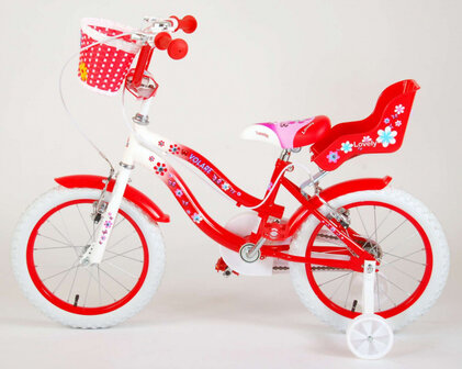Lovely 16 Inch 25,4 cm Meisjes Knijprem Rood/Wit