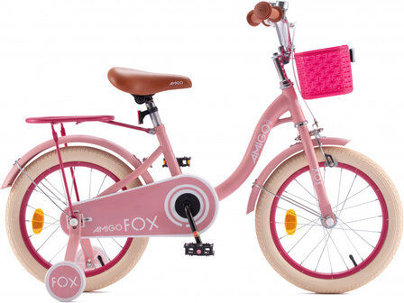 Fox 14 Inch 22,5 cm Meisjes Terugtraprem Roze