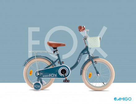 Fox 12 Inch 20 cm Meisjes Terugtraprem Blauw